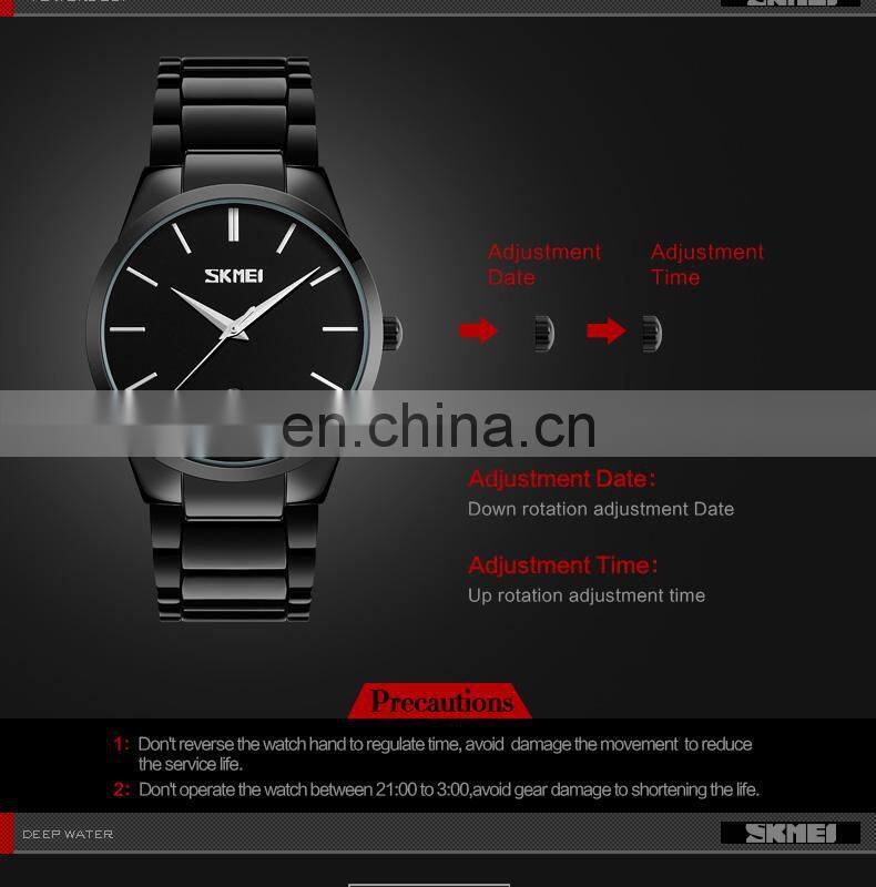 Skmei 9140 jam tangan japan movement quartz watch stainless steel back  men custom watch