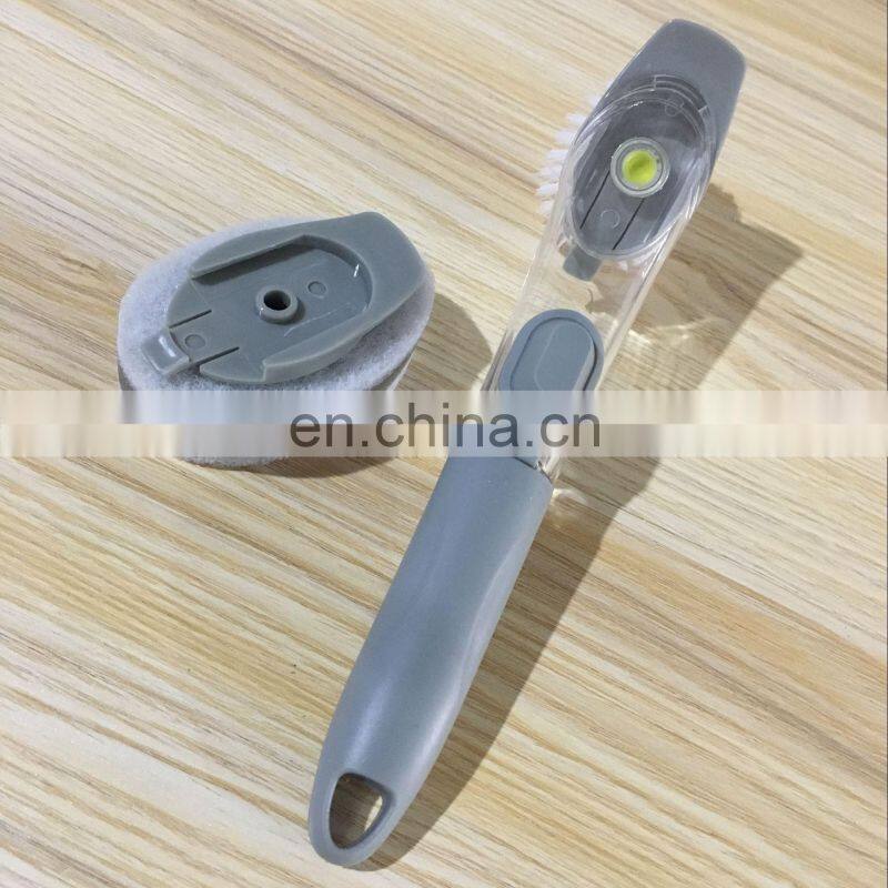 2 in1 Kitchen Cleaning Brush with Removable Brush head Sponge Soap Dispenser Dish Washing Brush Set Kitchen Clean Tools