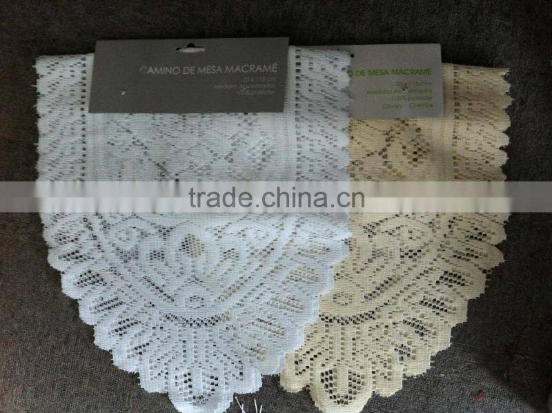 Wholesale Cheap White Alibaba Lace Polyester Table Runner