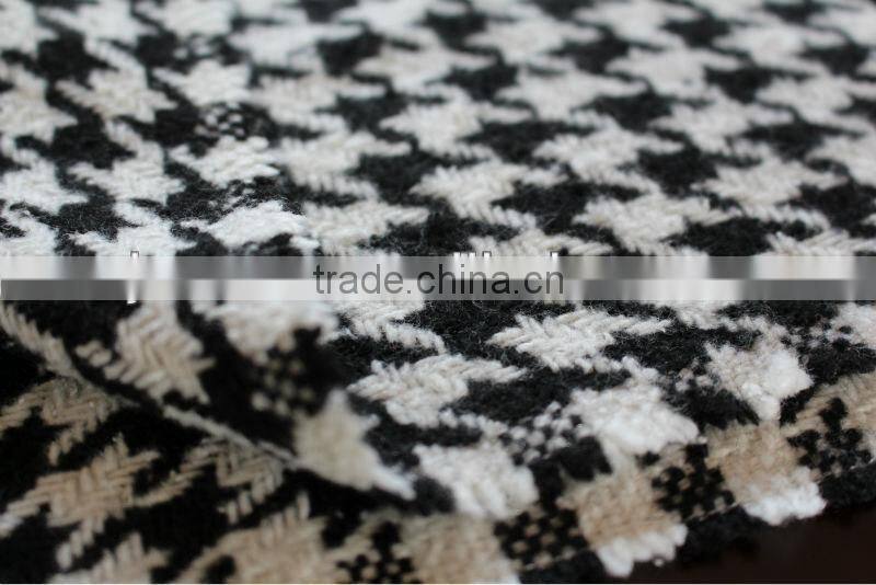 Trendy Houndstooth Wool Fabric