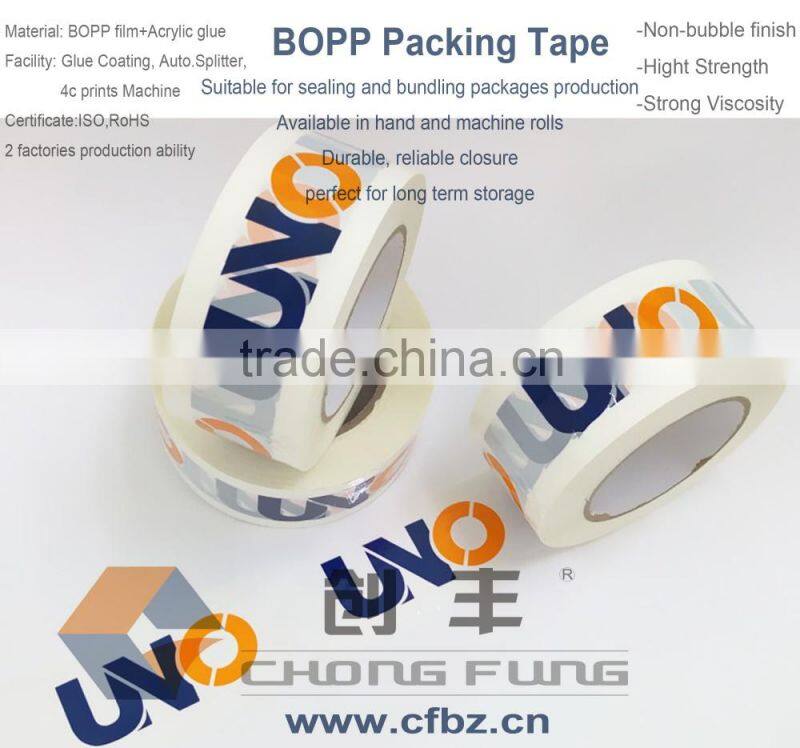 BOPP Material and Single Sided Adhesive Side cheap printed packing tape