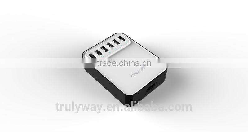 Fashion design 5V 8A 6 ports USB Charger/Multi usb charger for all smart phones and tablets,private mould