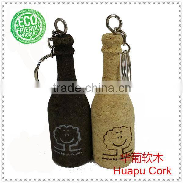 key chain with cork wine bottle