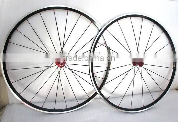 durable carbon alloy wheelset 24mm depth with powerway hub 700c racing bike bicycle clincher alloy wheels