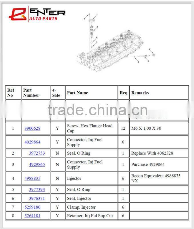 4988835 0445120161 high quality engine parts ISDe injector