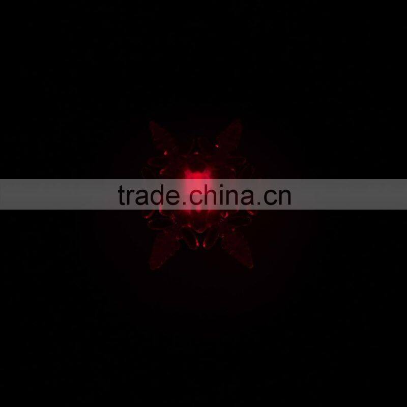 LED Light Color Changeable Glittering Plastic Snowflake Light Lamp w/Sucker for Christmas