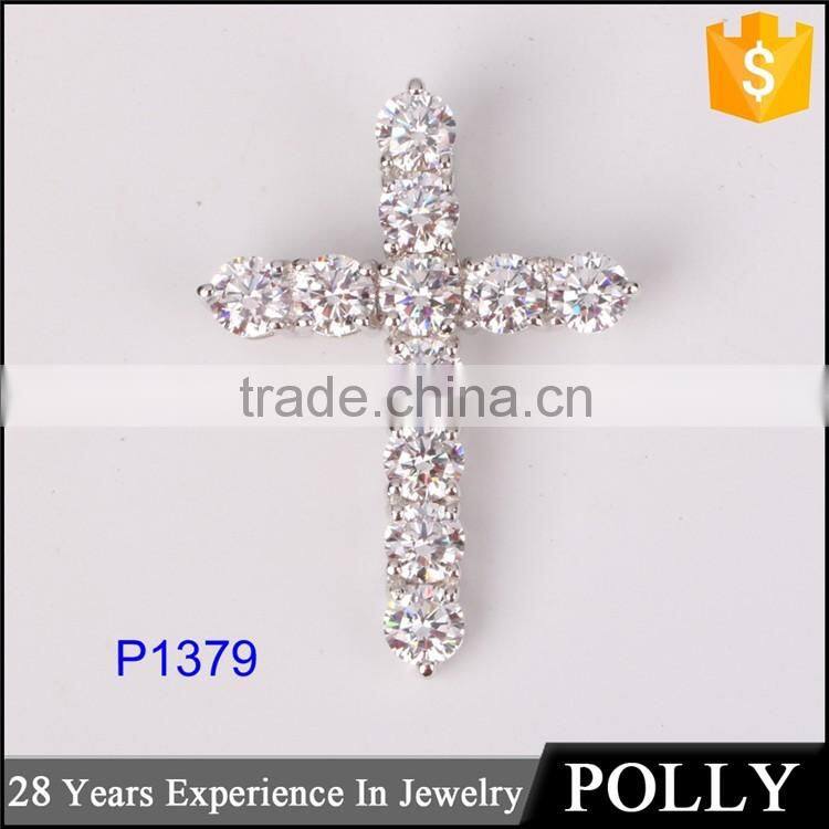Popular 925 silver CZ men pendant wholesale cross peandant bulk sale