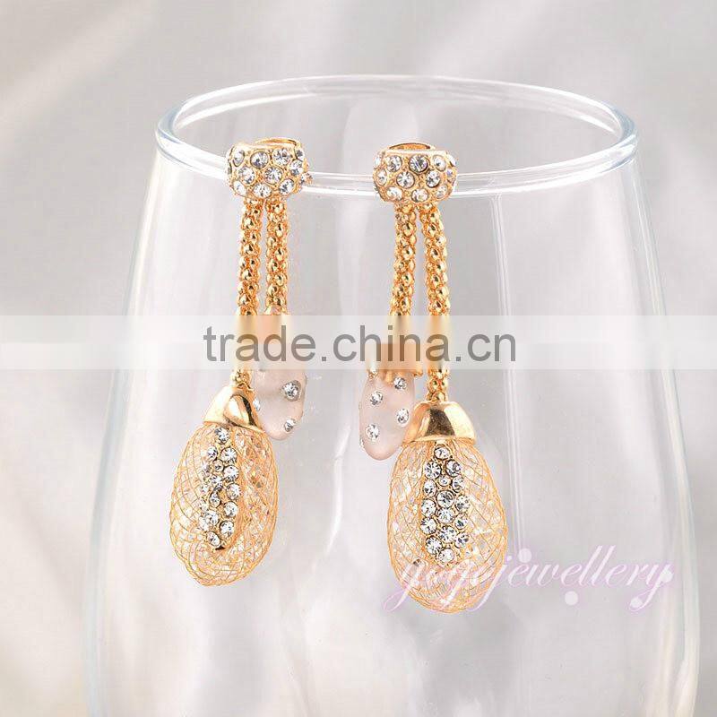 Wholesale saudi gold jewelry dangle gold earring designs
