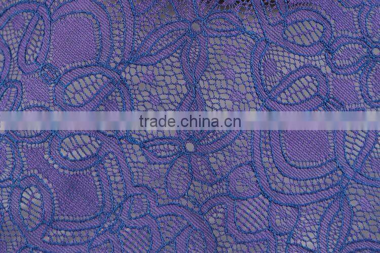 New type high quality embroidery violet elegant tulle lace fabric