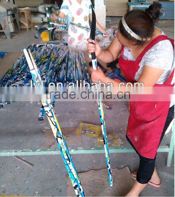 Glass fiber combi ABS Blade Full Birch wooden ice hockey sticks( wooden stick + glass fiber reinforced plastic blade (ABS) Blade