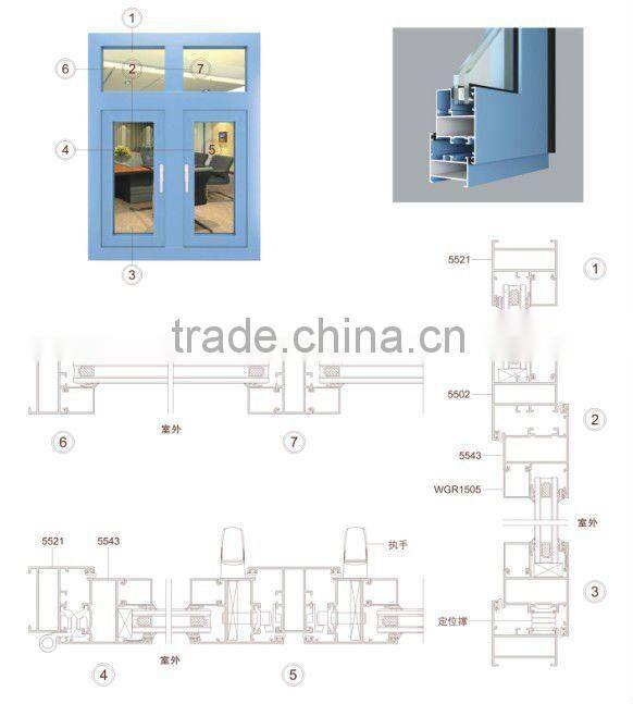Heat insulation aluminum door window parts