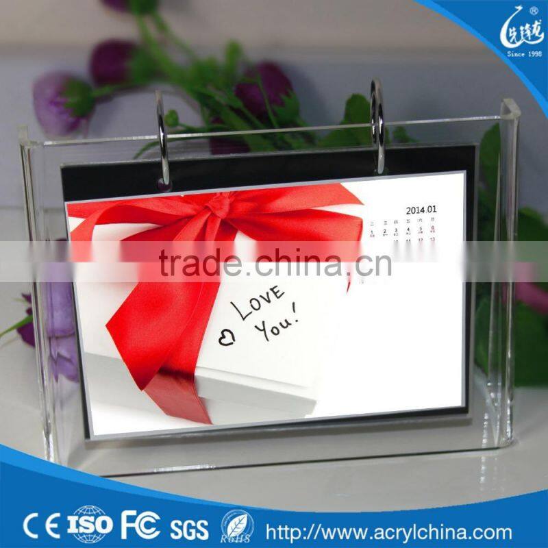 High Quality Desktop Clear Acrylic Calendar Stand 2016