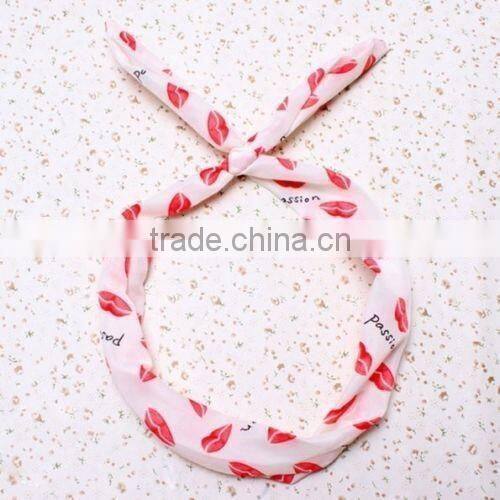 HOT 1 PC Lovely Kids Girls Lady Bow Headwear Hair Bands Hoop Rabbit Ear Wrapped Headband Party Wire Scarf Hair Accessories