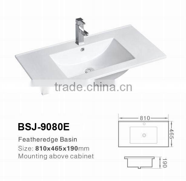Made in china Ceramic thin edge cabinet basin/bathroom vanity (BSJ-9080E)