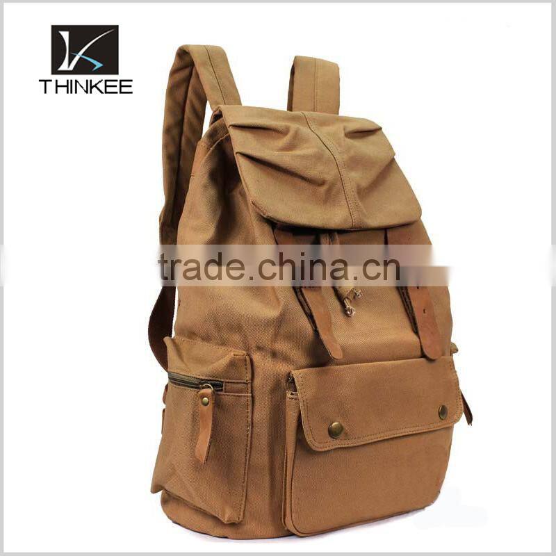 high quality popular custom leisure cotton canvas wholesale backpack