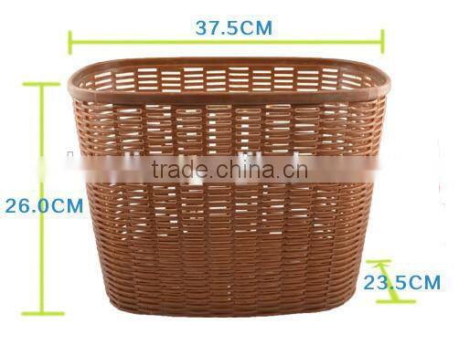 high quality plastic old style bike basket classical bicycle basket in brown color