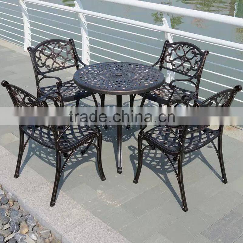 White Black Bronze Outdoor Aluminum Garden Chair