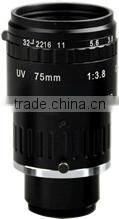 2MP 2/3" Format C-mount Manual Iris Fixed Focusl 75mm UV Lens