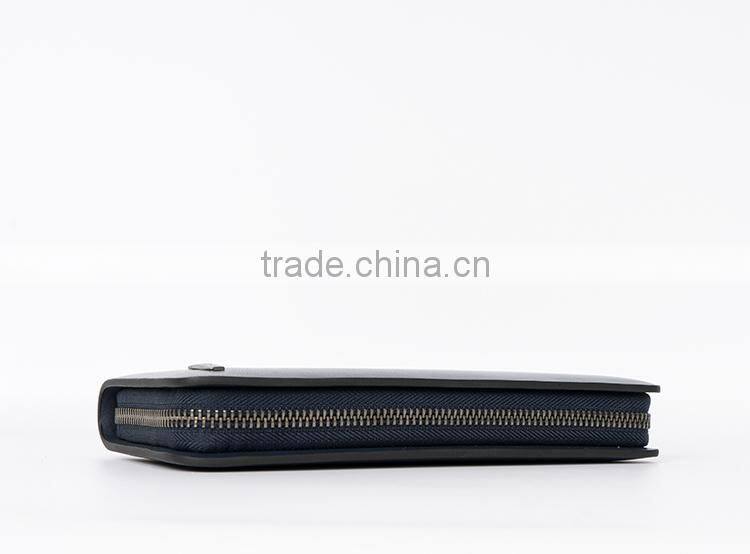 Genuine Leather Men Wallets Business Card Holder Coin Purse Men's Long Zipper Wallet Leather