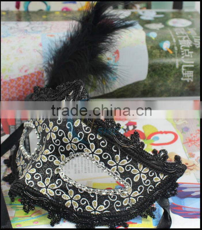 latest super deluxe italy sparkling glitter shining jewels rich feather eye party mask