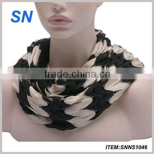 2014 fashion two tone color block infinity scarf