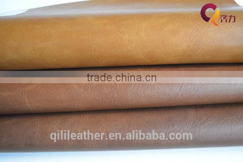 Pull-up crazy horse PU leather for shoes