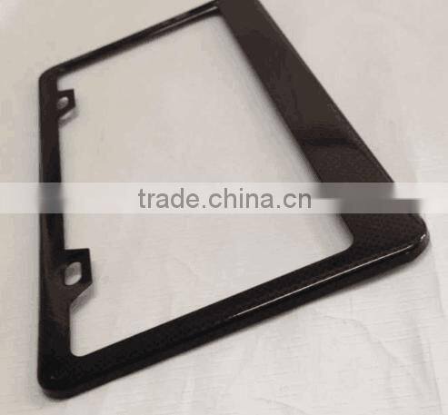 Custom USA size stainless steel carbon fiber film license plate frame ,number plate frame