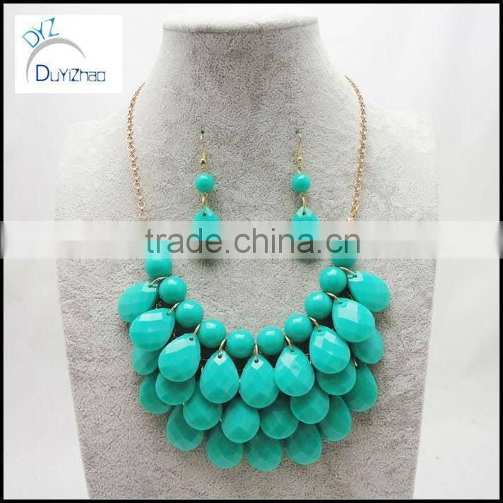 promotion Flower Bubble Bib Choker Statement Necklace