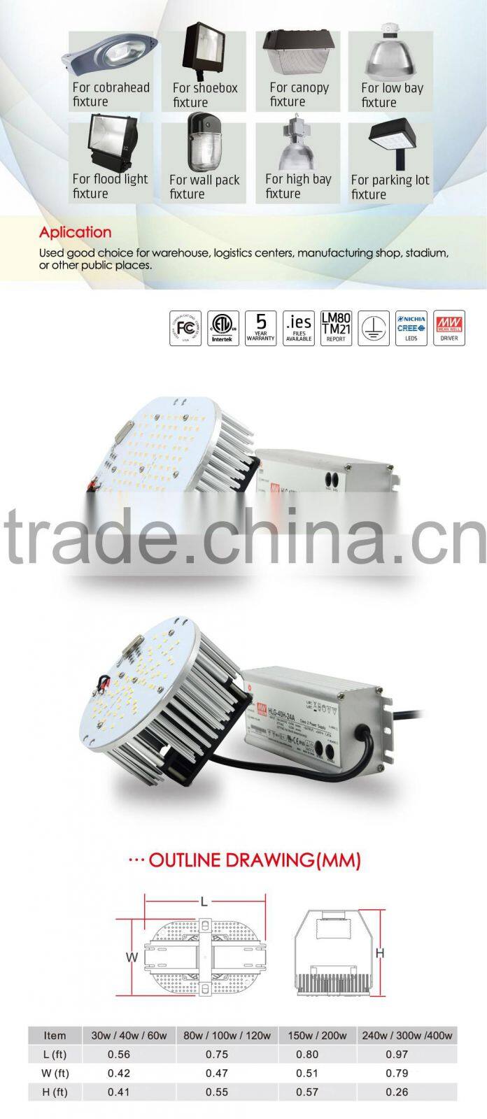 High quality induction 200w square led downlight retrofit