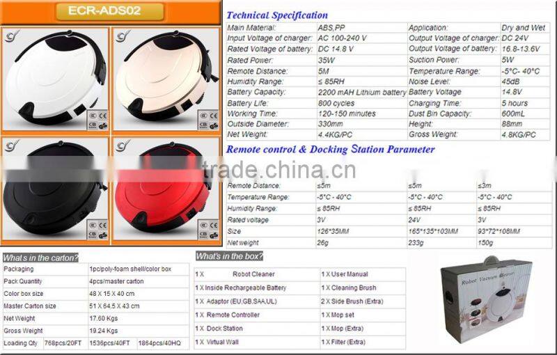 ECR-DQ04 robot vacuum cleaner The first step for smart home appliance