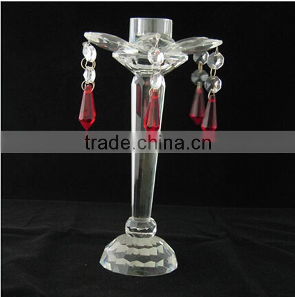 Wholesale simple design clear crystal candle holder