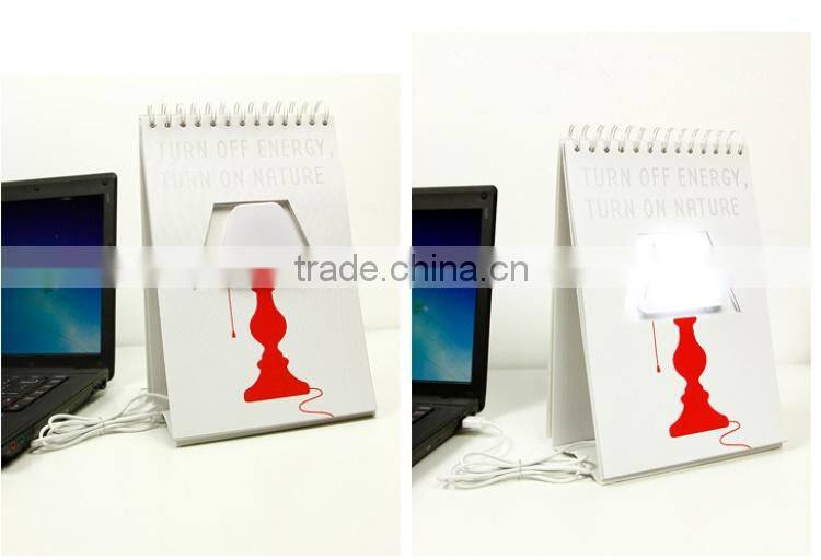 Page by page turn fashionable calendar USB led lamp