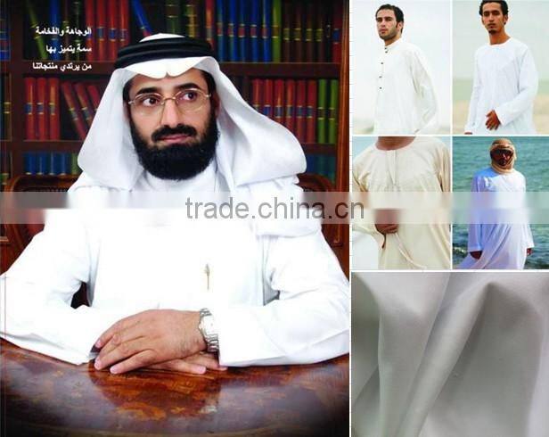 China Factory wholesale fabric 2014 newly design polyester spun fabric for arabic robe thobe fabric arabic dress dubai