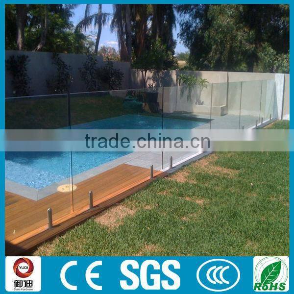 stainless steel frameless glass railing for swimming pool fence