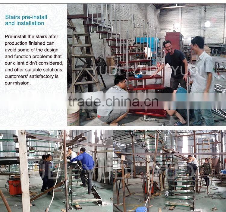 2016 New Design Indoor Staircase With Oak tread and decorative railing