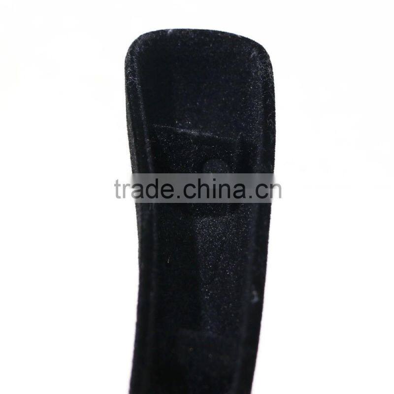 High end velvet covered shoulder plastic hanger for whole sale