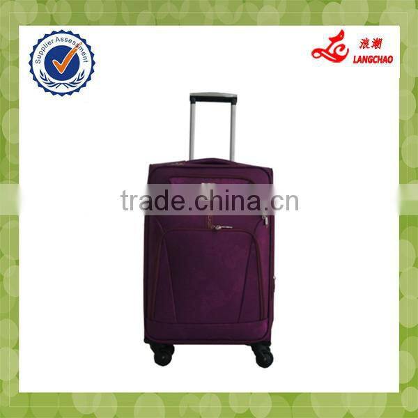Purple Color Four Wheels Fashion Girls Travel Bag Vintage Trolley Luggage