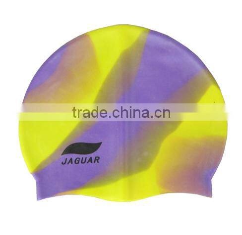 Eco-friendly Rainbow silicone swimming caps for long hairs