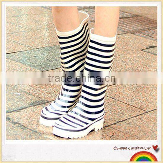 Zebra-patterned ladies stylish rainboots