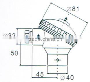 Temperature sensor with head PT100 KNE Thermocouple head Aluminum ADC12