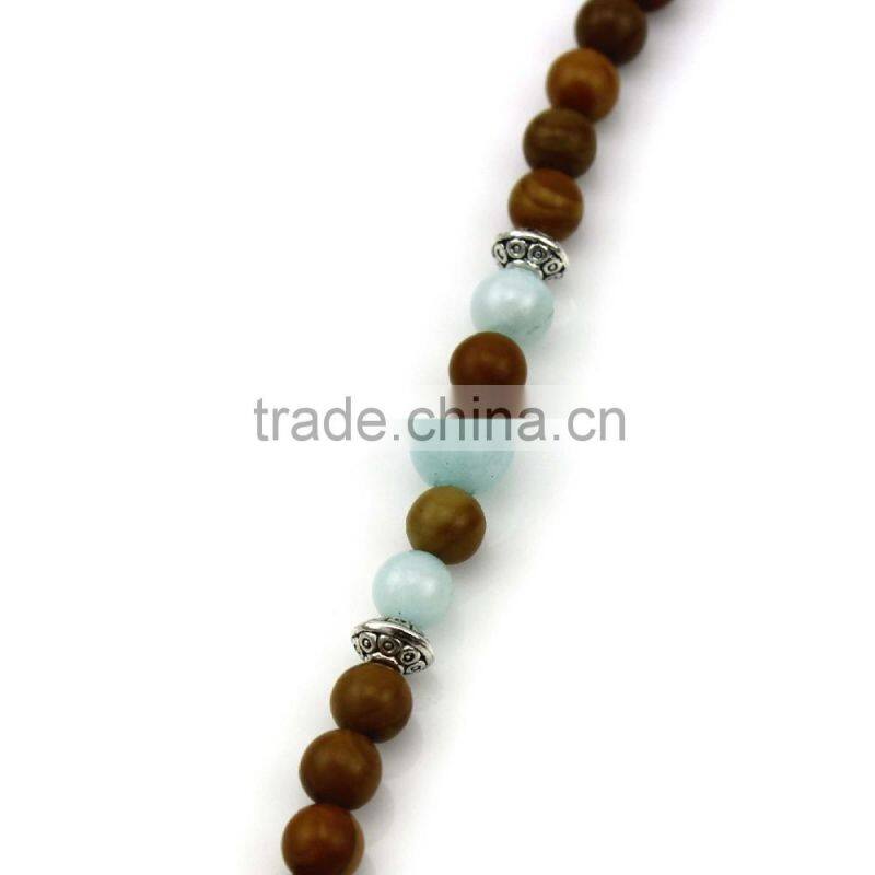Original Wooden Beads Chain Jade Beads Alloy Beads Long Tassels Necklace