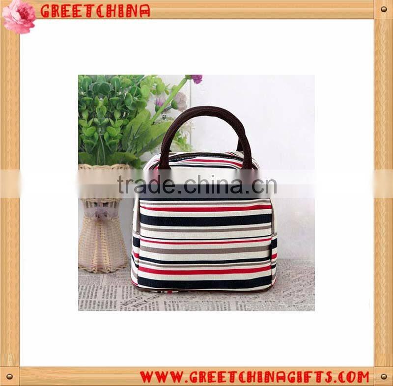 Custom LOGO Fashion Stripe Tote Oxford Lunch Bag Wholesale