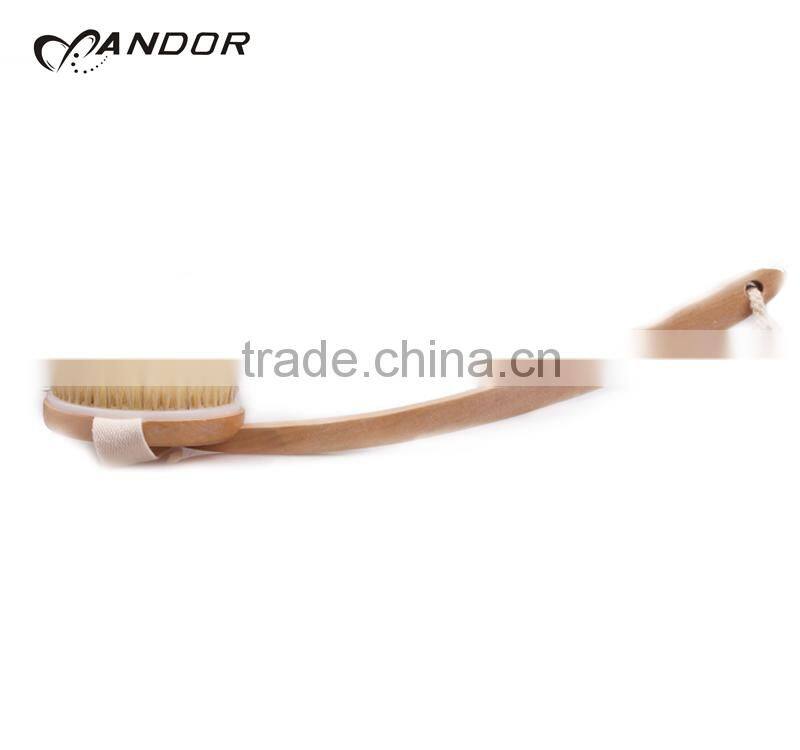 Wash back nylon bristle shower brush with massage