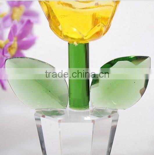 Factory directly sale Wedding favor k9 Nature crystal rose flower for the wedding gifts
