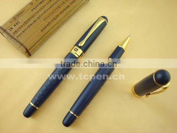 elegant leather wrapped roller pen for promotion L001r