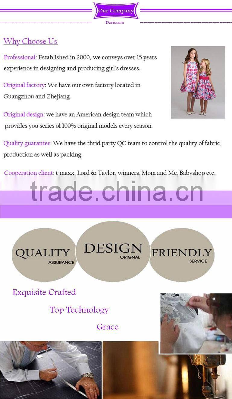 2016 fashion sleeveless satin bow little baby girl dress party wear special occasion ball gown dress children costume