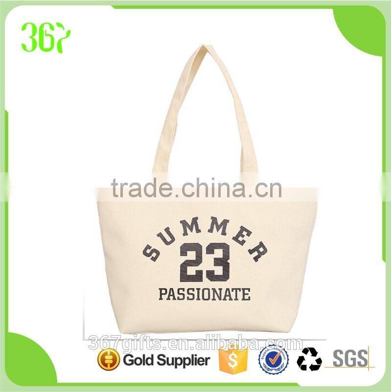 Simple Design Canvas Tote Big Shopping Handbag Women's Bag