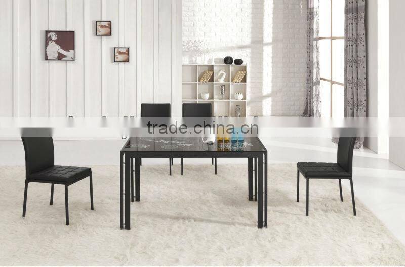 Modern Cheap Square Glass Dining Table and 6 Chairs L855