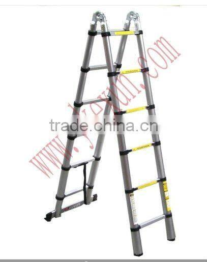 Multi-purpose telescopic folding aluminium ladder with 6+6steps 3.8m