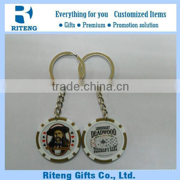 Hot Sale Plastic Chips Cheap Keychain For Promotion